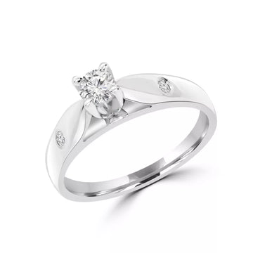 Refurbished round diamond solitaire ring 0.36 (ctw) in 14k gold