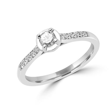 Lovable solitaire engagement ring 0.28 (ctw) in 14k white gold
