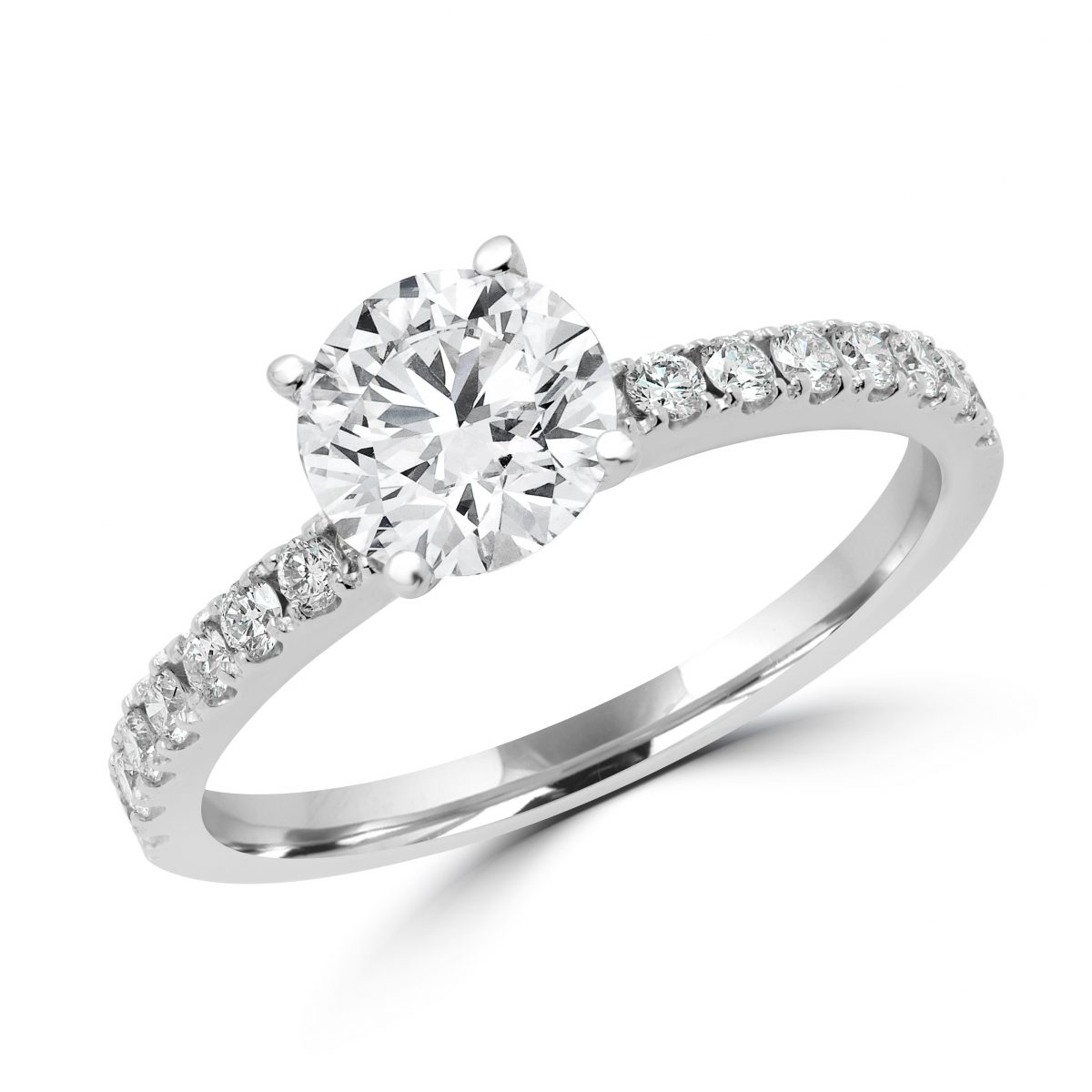 Classic solitaire engagement ring 1.55 (ctw) in 14k white gold