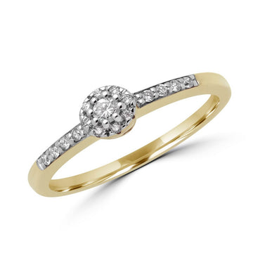 Trendy diamond halo ring 0.19 (ctw) in 14k white gold