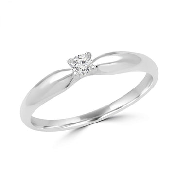 Bague de promesse solitaire délicate 0,07 (ctw) en or blanc 10 carats 