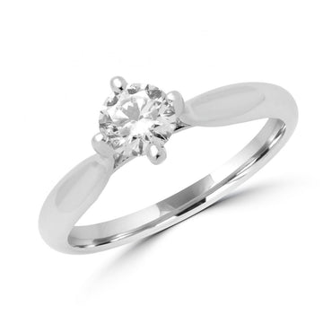 Bague de fiançailles solitaire classique 0,50 (ctw) en or blanc 14 carats 