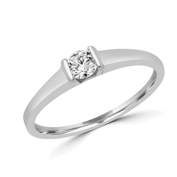 Round brilliant solitaire engagement ring 0.20 (ctw) in 14k white gold