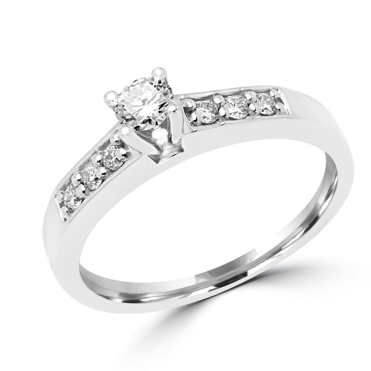 Shinning solitaire engagement ring 0.36 (ctw) in 14k white gold