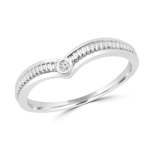 Round diamond 0.02 ct promise ring 10k white gold