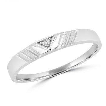 Bague de promesse en diamant rond de 0,02 ct en or blanc 10 carats 