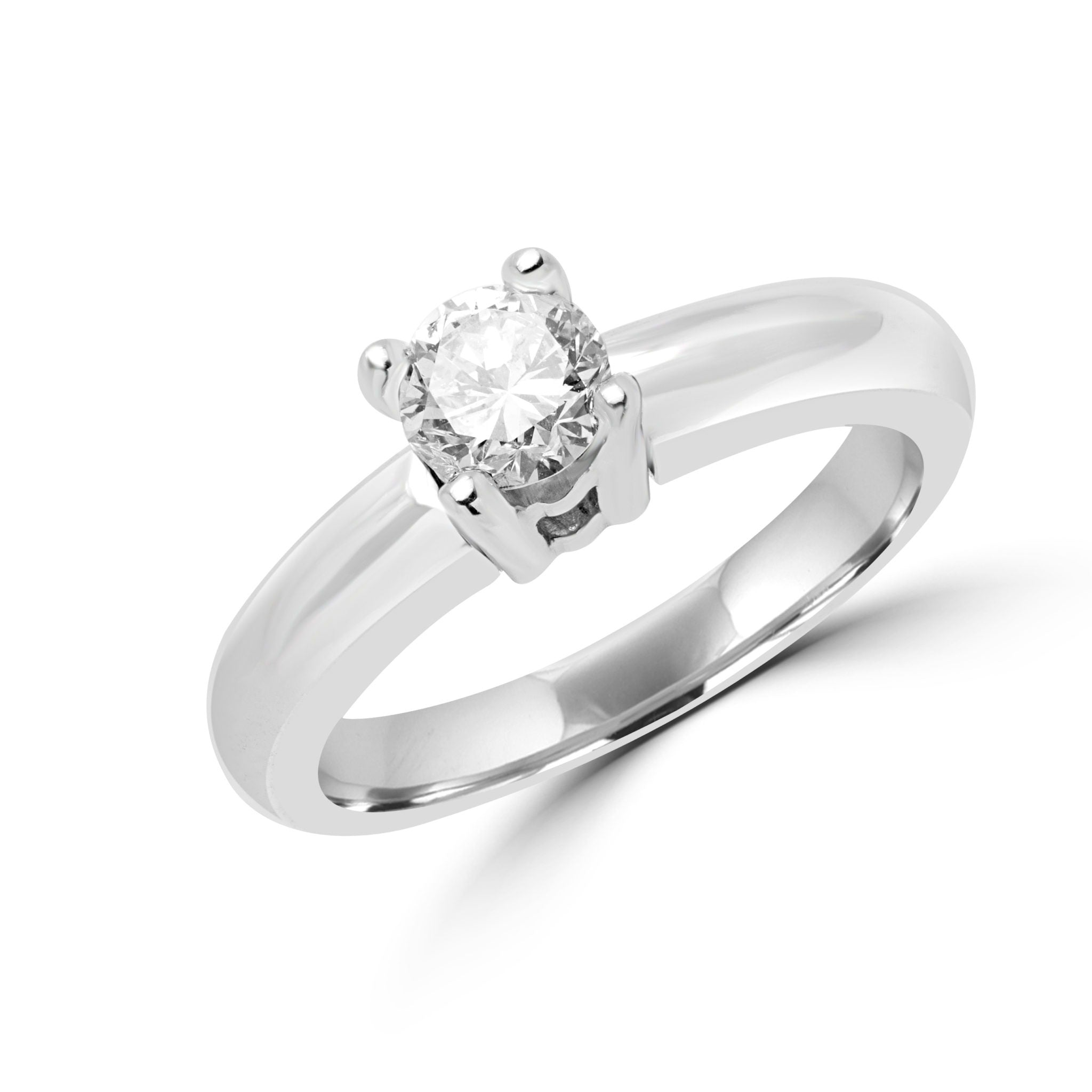 Solitaire round diamond engagement ring 0.54 (ctw) 14k white gold