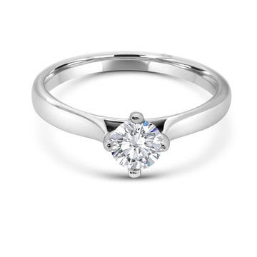 Lab-grown solitaire engagement ring 0.51 (ctw) 14k white gold