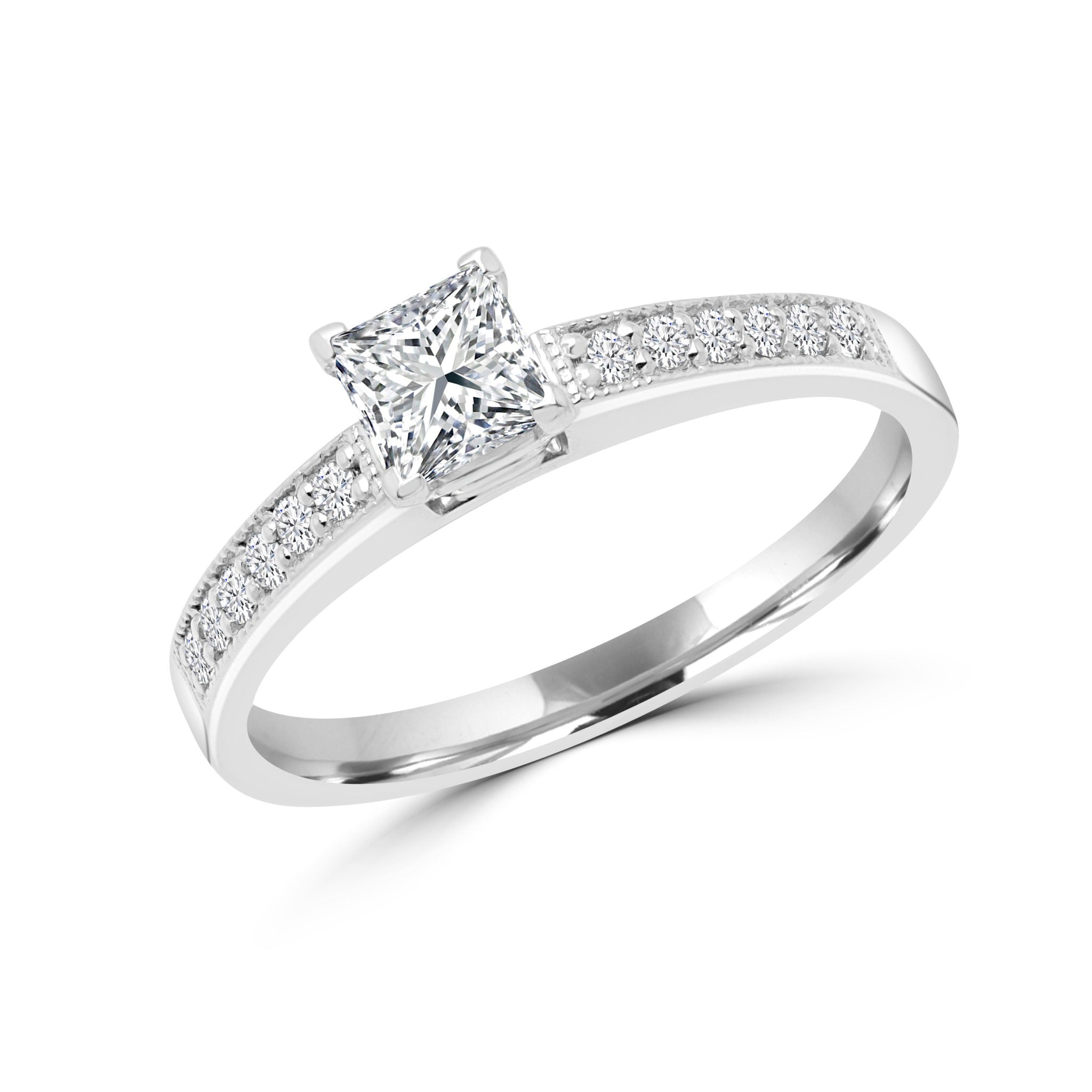 Princess cut lab-grown solitaire diamond ring 0.64 (ctw) 14k gold
