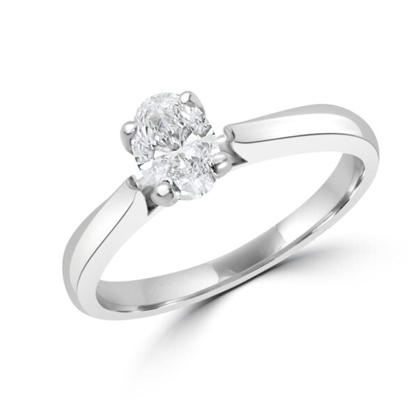 Oval cut lab-grown solitaire diamond ring 0.50 (ctw) 14k gold