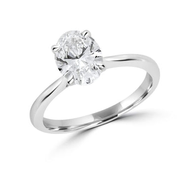 Bague solitaire diamant cultivé en laboratoire de 1,10 carat (ct au total) en or 14 carats