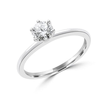 0.50 Carat (ctw) Gallery Lab-Grown Solitaire Ring in 14k White Gold