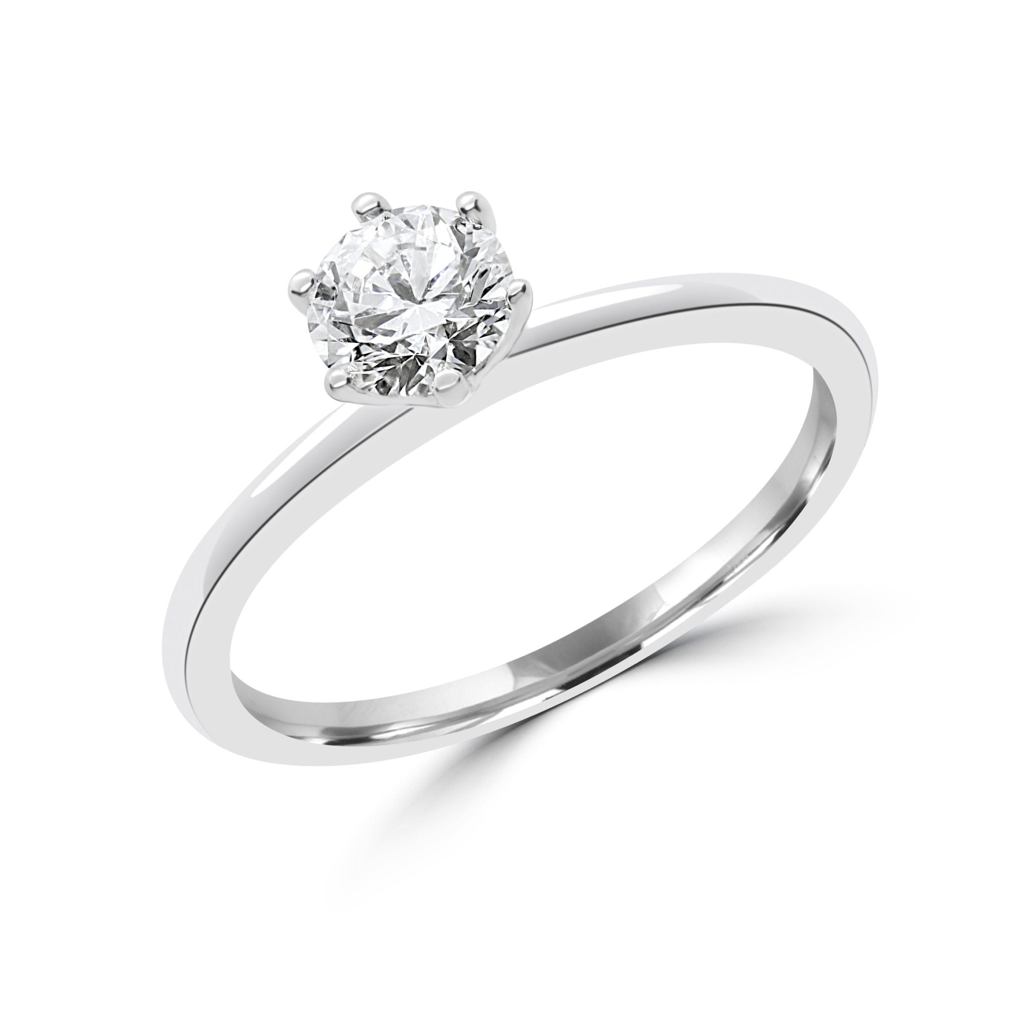 Gallery solitaire engagement ring 0.50 (ctw)14k white gold