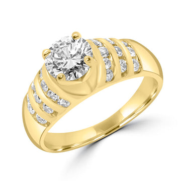 1.52 Carat (ctw) Elevated Solitaire Diamond Ring in 14k Yellow Gold