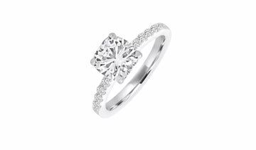 Cushion cut solitaire engagement ring 2.26 (ctw) in 19k white gold