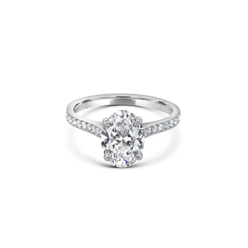 Oval solitaire lab-grown diamond ring 2.25 (ctw) VS1 D 14k gold