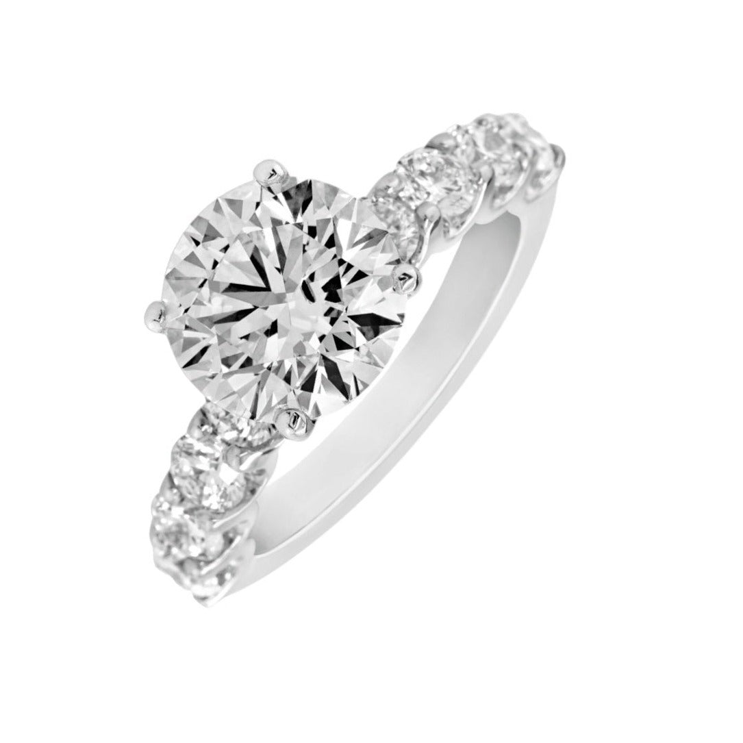 Solitaire semi-eternity ring Lab-grown diamond  5.63 (ctw) in 14k gold