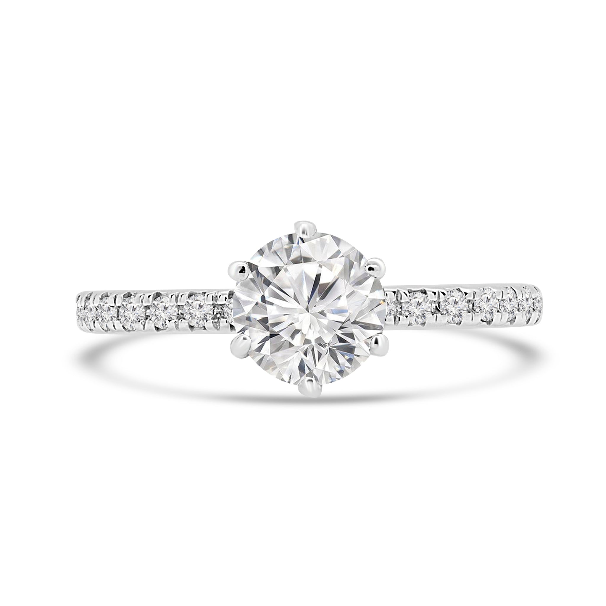 Bague de fiançailles solitaire classique 1,35 (ctw) en or blanc 14 carats