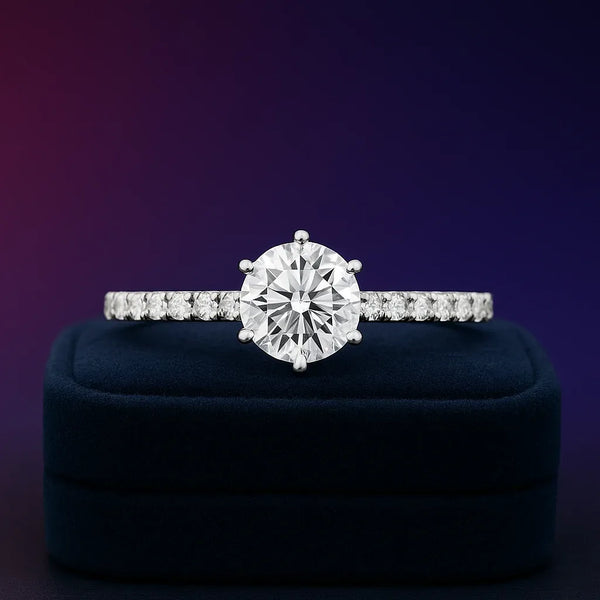 Classic solitaire engagement ring 1.41 (ctw) in 14k white gold