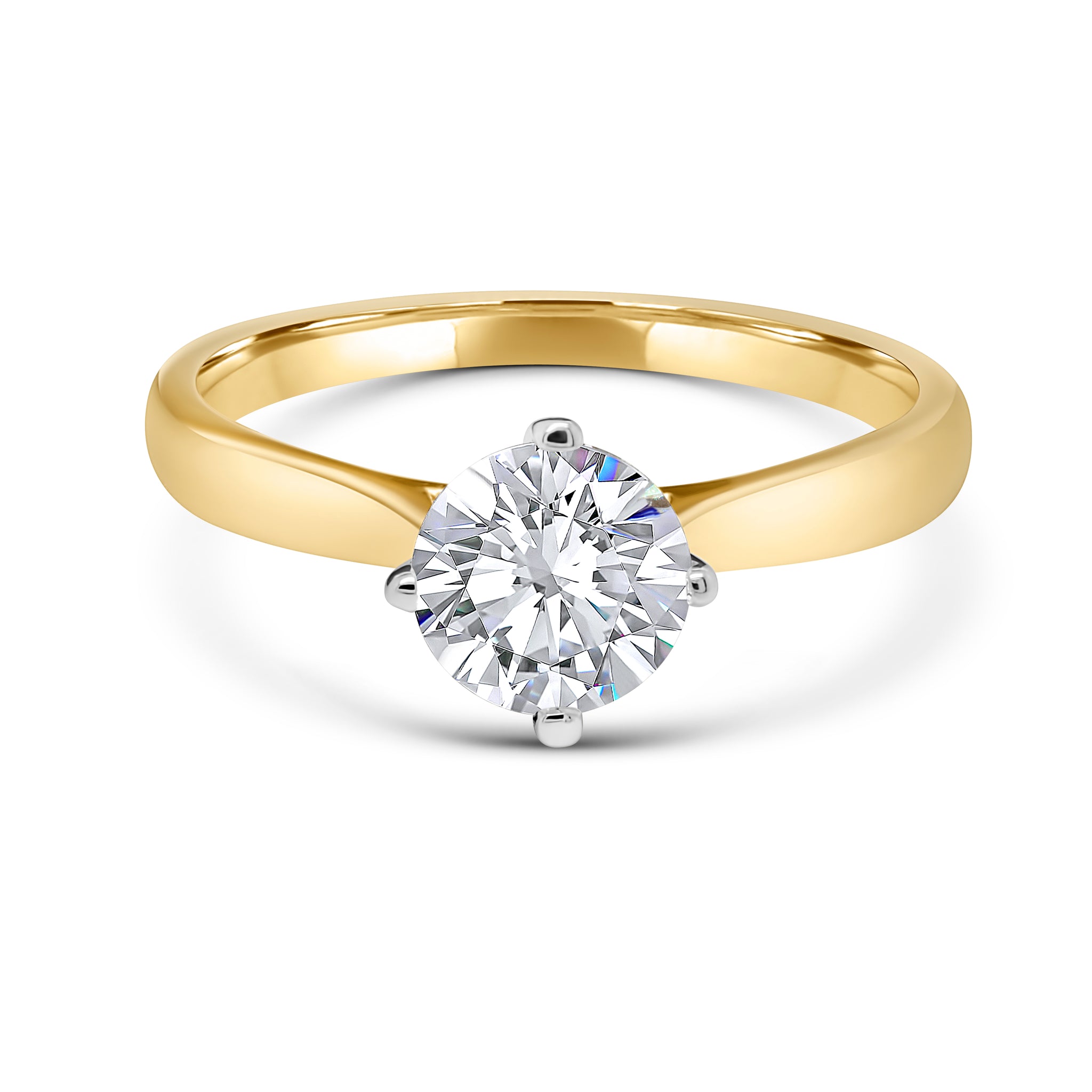 Bague solitaire accrocheuse cultivée en laboratoire 0,50 (ctw) en or 14 carats 