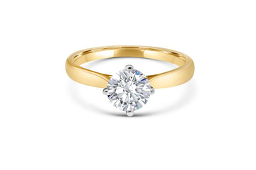 Bague solitaire accrocheuse cultivée en laboratoire 0,50 (ctw) en or 14 carats 