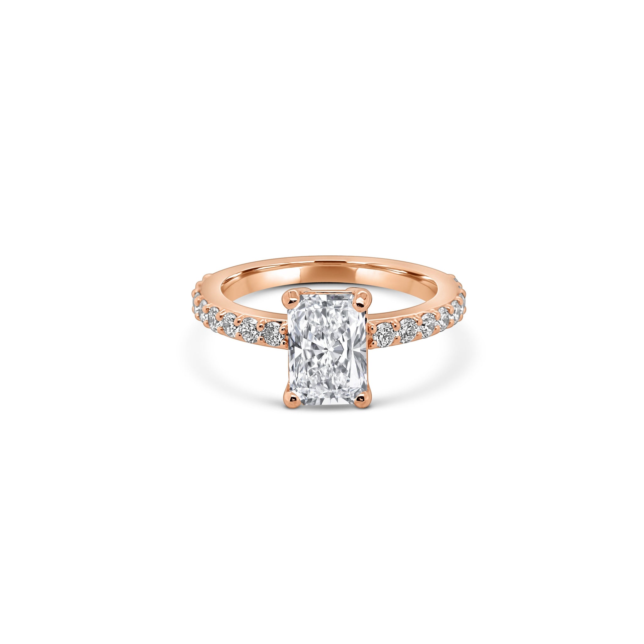 Diamant solitaire cultivé en laboratoire taille radiant 1,77 (ctw) en or 14 carats