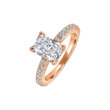 Diamant solitaire cultivé en laboratoire taille radiant 0,69 (ct) en or 14 carats 