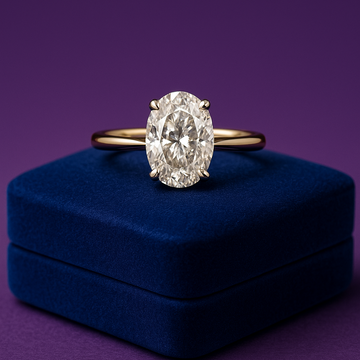 Oval cut lab-grown bridge diamond ring 3.36 (ctw) 14k white gold