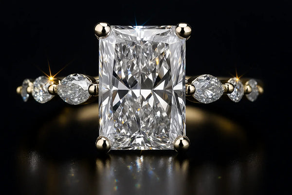 Radiant solitaire lab-grown diamond ring 2.27(ctw) VS1 D 14k gold