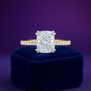 Bague solitaire diamant synthétique taille ronde 1,20 (ct) en or 14 carats