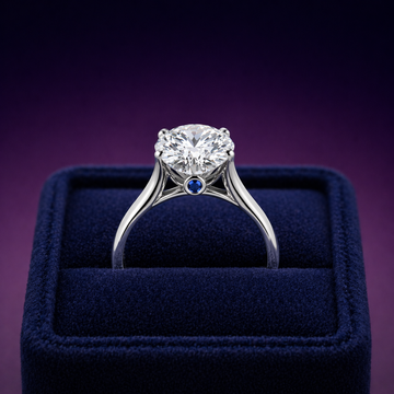 Sapphire and Lab-grown diamond solitaire engagement ring 2.70 (ctw) 14k gold