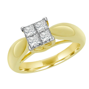Princess cut solitaire engagement ring 0.80 (ctw) 14k yellow gold
