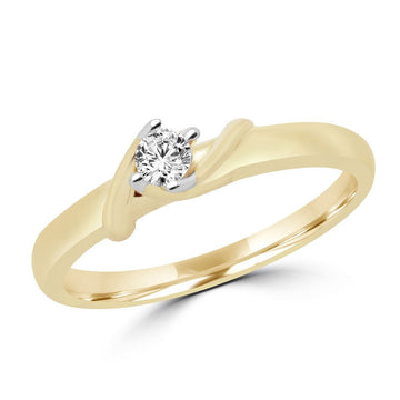Graceful solitaire engagement ring 0.10 (ctw) in 10k yellow gold