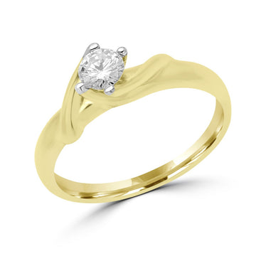 Exceptional 0.3 carat diamond vs engagement 14k yellow gold ring