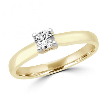 Bague de fiançailles solitaire classique 0,20 (ctw) en or jaune 14 carats