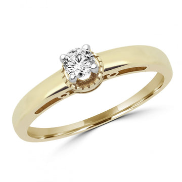 Sparkling solitaire engagement ring in 10k yellow gold