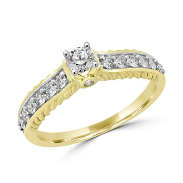 Bague de fiançailles en or 14 carats avec diamants brillants de 0,51 ct (ctw) 