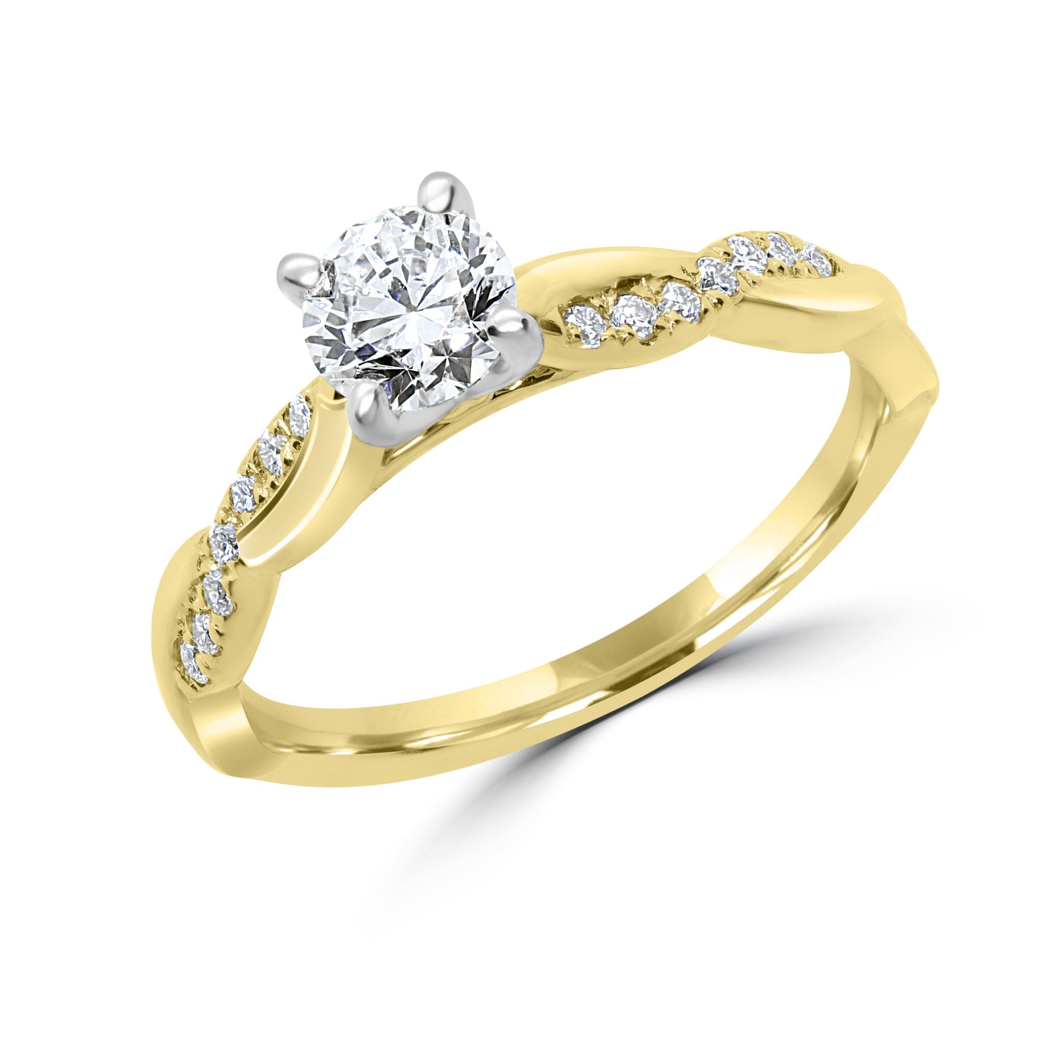 Twisted solitaire lab-grown diamond ring 0.64(ctw) in 14k gold