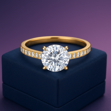 Solitaire round lab-grown diamond ring 2.94 (ctw) in 14k white gold