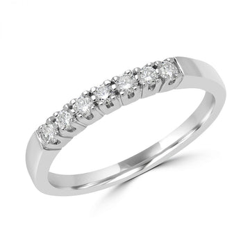 Jonc anniversaire diamant 7 pierres en or blanc