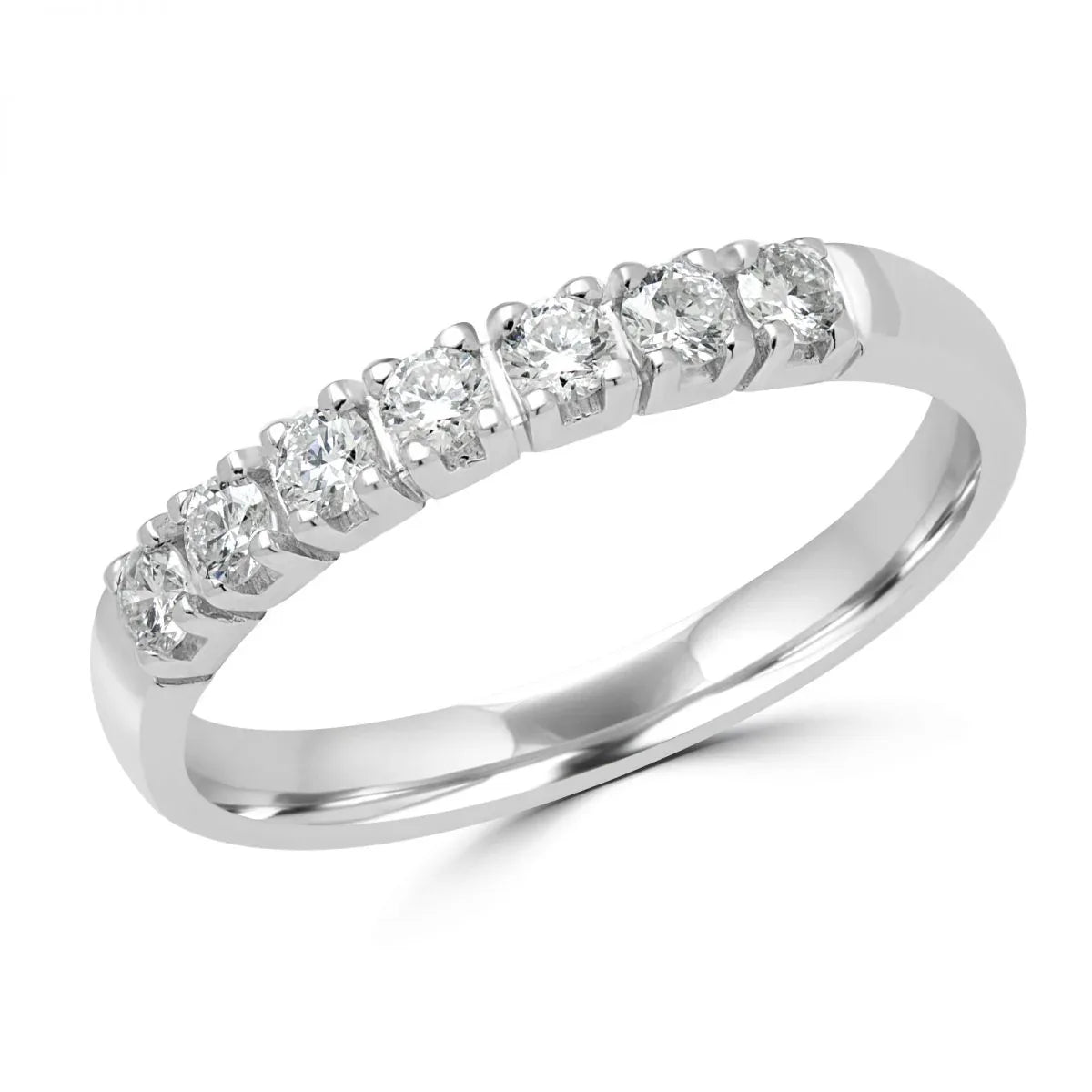 stone anniversary semi-eternity ring (ctw) 14k white gold