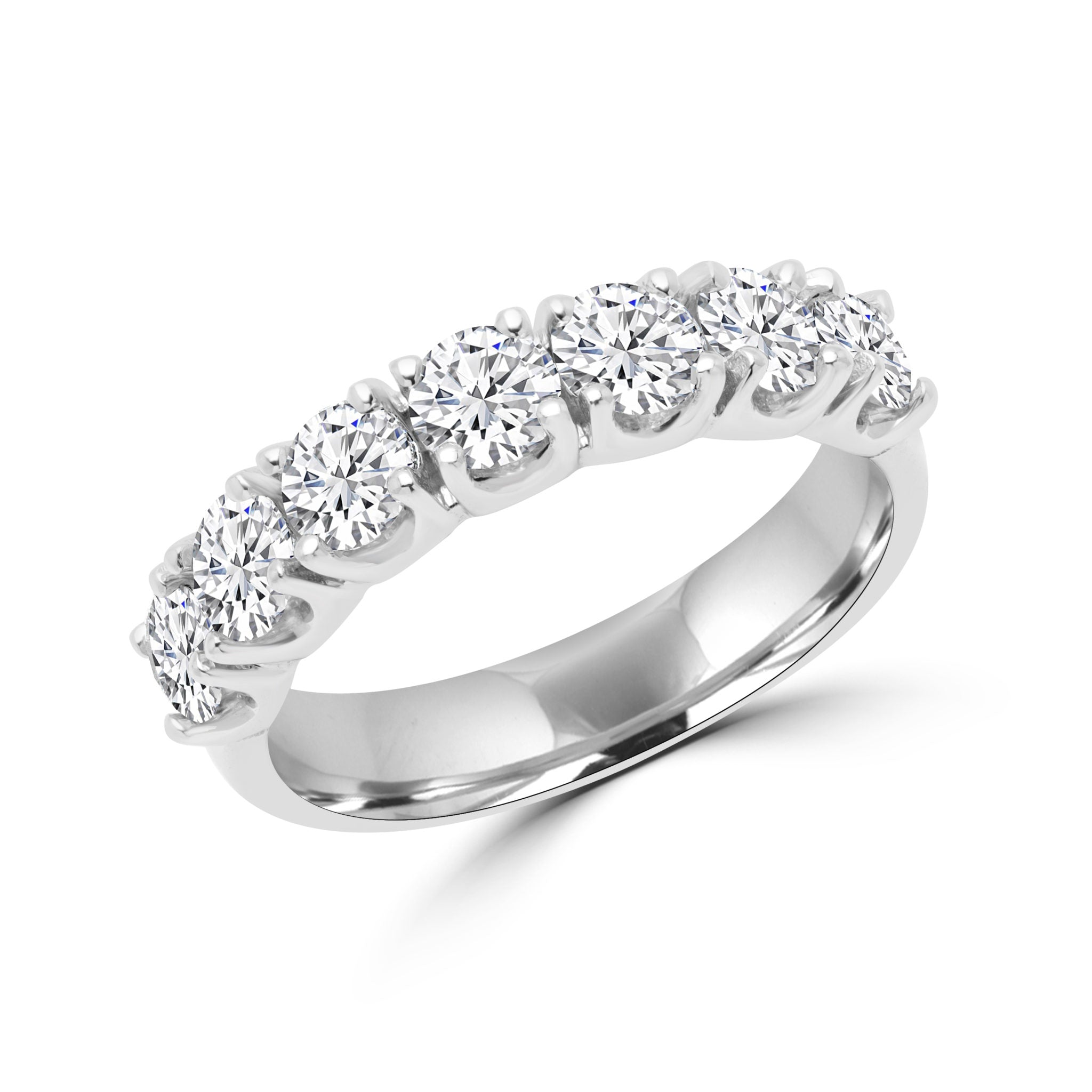 Elegant semi-eternity ring 2.08 (ctw) in 14k white gold