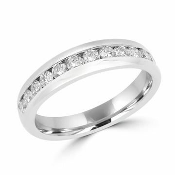 Bague semi-éternité sertie canal de 0,53 carat (ctw) en or blanc 14 carats