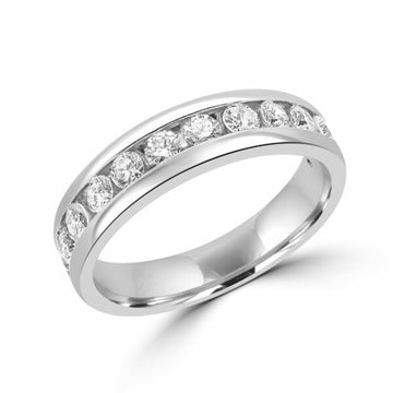 Channel set semi eternity ring 0.83 (ctw) in 14k white gold ring