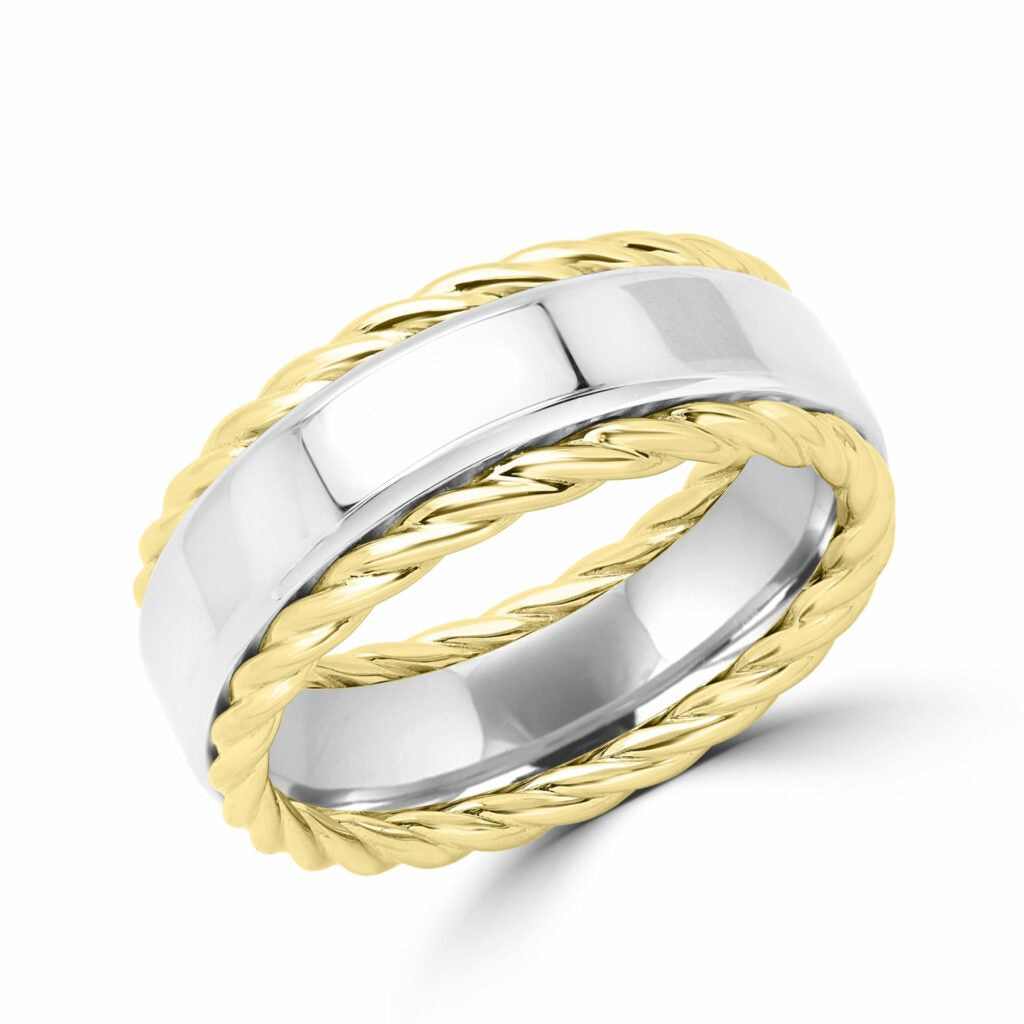 Rope men’s wedding band 9mm