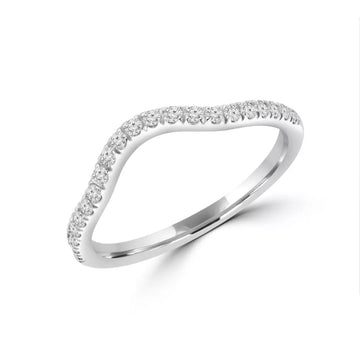 Curved charm semi-eternity ring 0.20 (ctw) in 14k gold