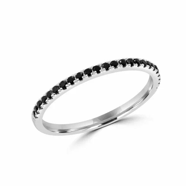 Black diamond semi-eternity ring (ctw) in 14k gold
