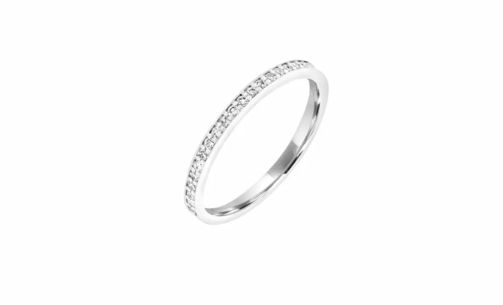 Delicate semi-eternity ring 0.24 (ctw) in 14k white gold