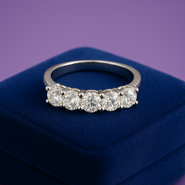 Elegant semi-eternity ring 1.30 (ctw) in 14k white gold
