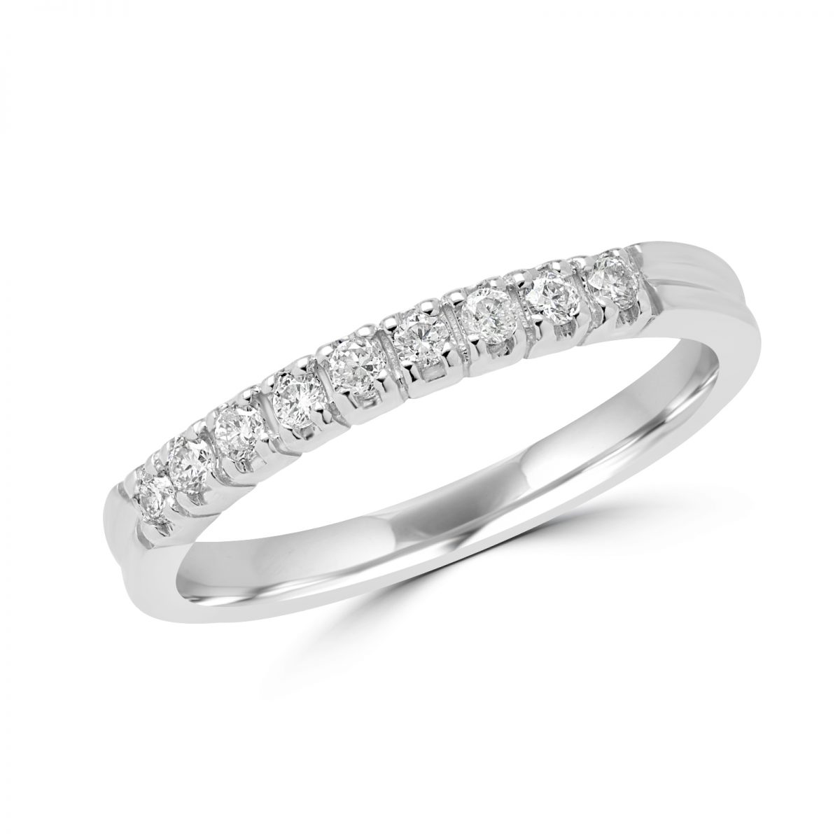 9 diamonds 0.18 carat semi eternity anniversary white gold ring